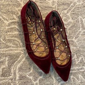 Red velvet Sam Edelman flats (size 6.5)